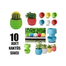 Plastik Mini Kaktüs Saksı 10 Adet