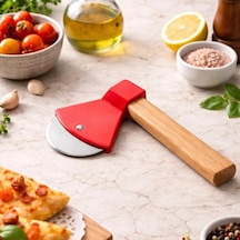 Büro Ev Ofis Mutfağı İçin Ahşap Saplı Paslanmaz Çelik Bıçaklı Balta Stil Pizza Kesici Diğer