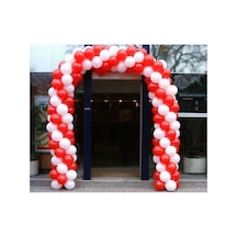 100 Adet Pastel Kırmızı,beyaz Balon+ 5 Mt Balon Zinciri Mix