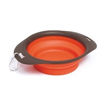 M-pets Kedi Ve Köpekler İçin Katlanır Silikon Mama Ve Su Kabı Turuncu 1230 Ml 244-51018.02