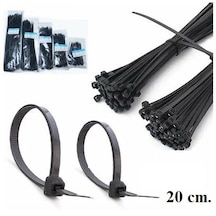 Siyah Cırt Plastik Kelepçe 20 Cm Kablo Bağı - 3.6 200mm 100 Adet