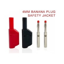 1 Takım 4mm Korumalı Tip Banan Jak Fiş Kırmızı Siyah