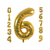 Rakam Folyo Balon 34 İnç 76-82 Cm Gold, 6 Genel