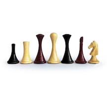 El Yapımı Şimşir Ahşap Soyut Modern Satranç Taşları 77mm