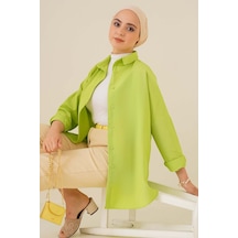 Bigdart 103901 Oversize Basic Tesettür Gömlek - G.yeşil 001