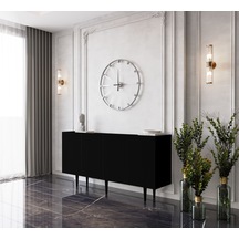 Enwood Capella Siyah Mdf 4 Kapaklı Raflı 140 Lık Konsol