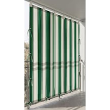 Ceylan Home Üstten Halkalı, 3 Tarafı Kuş Gözlü Bahçe Brandası Balkon & Teras Perdesi Yeşil