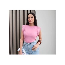 Çınar Boutique Omuzu Taşlı T Kol Tişört Pembe Pembe
