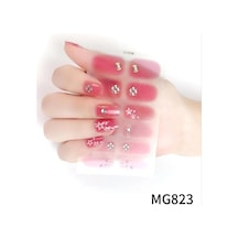 Tırnak Oje Sticker Nail Art Set Mg823, Çiçek Desenli 12'li