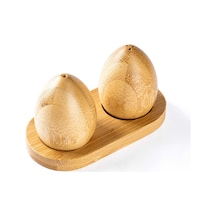Tantitoni Bambu Standlı Egg Tuzluk Biberlik Seti