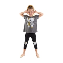 Denokids Kedi Dostlar Kız Çocuk T-shirt Tayt Takım Çok Renkli