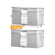 Serstil 2 Adet - Pencereli Yastık Yorgan Hurcu 75 X 40 X 40 Cm - Gri Benekli Gb-2y
