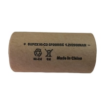 Supex SP2000SC 2000 mAh 1.2 V SC Ni-CD Kağıt Şarj Edilebilir Pil