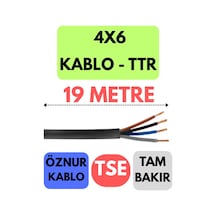 Öznur 4x6 Ttr Kablo Metre Seçenekli Siyah - 19 Metre