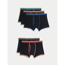 Marks & Spencer 5'li Pamuklu Cool & Fresh Boxer T14004808s Siyah