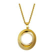Oval Çerçeve Çeyrek Altınlık Kolye 14SCK16KL