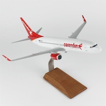 Thy025 1/100 Ölçek, Corendon Airlines B737-800 Yolcu Uçağı, Sergilemeye Hazır Ahşap Standlı Model-56279