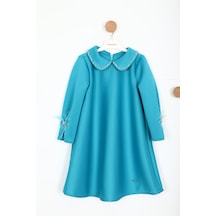 Xo Kids Kız Çocuk Elbise 4-8 Yaş 9096 Mavi