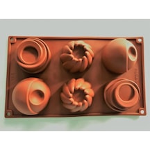 Silikon Karışık Şekilli Kek Kalıbı 6'lı Goldcakes