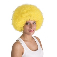 Sarı Renk Kıvırcık Afro Bonus Peruk 5691 "