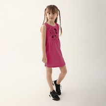 Minnie Mouse D4860-3 Çocuk  Fuşya Elbise