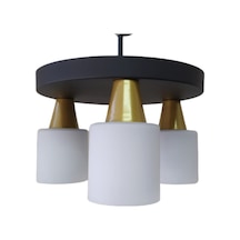 Riolight Modern Siyah Üçlü Opal Camlı Sarkıt