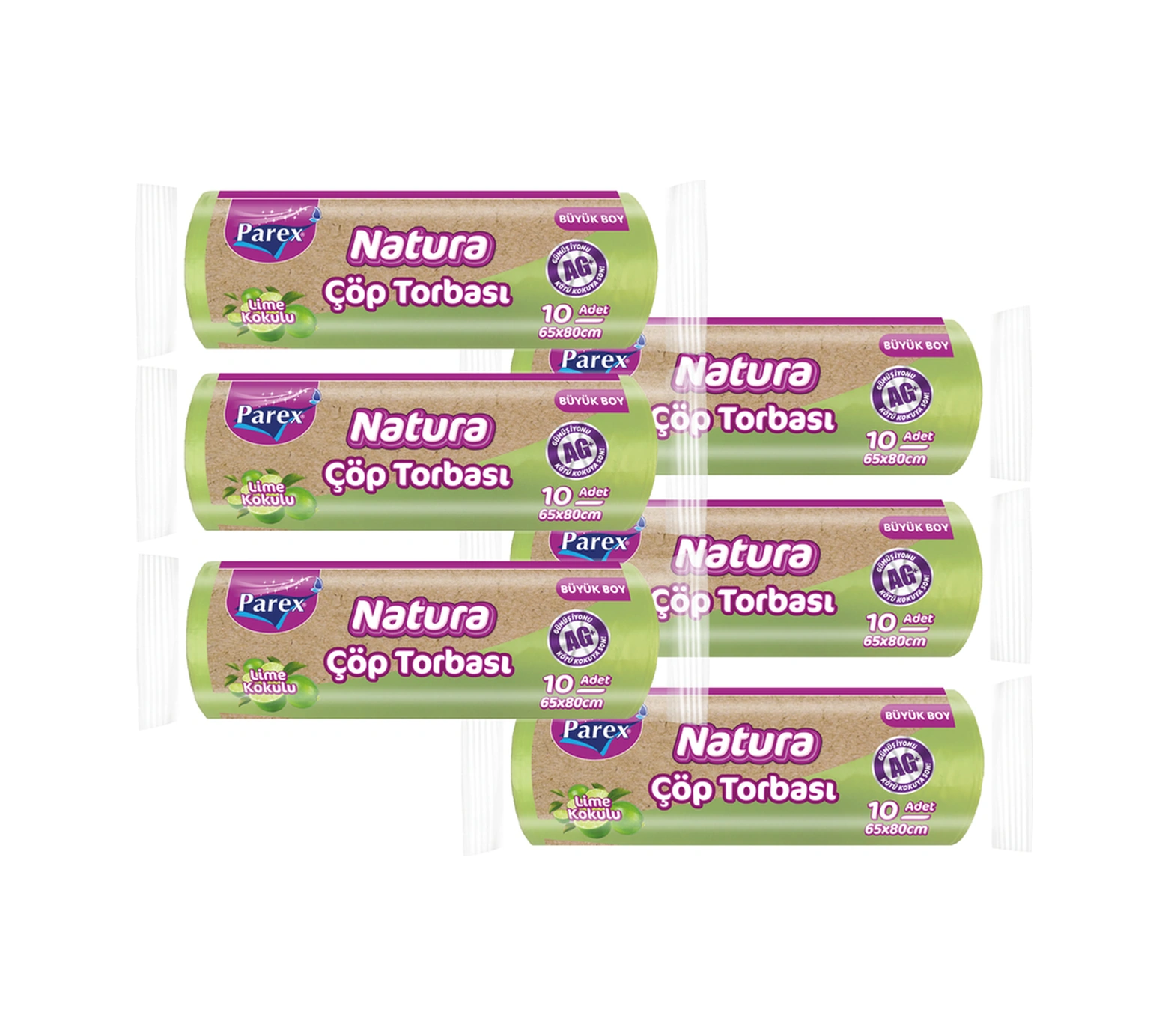 Natura 10'lu Çöp Torbası Büyük Boy 65 X 80 Cm Altılı Paket