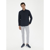 Cacharel Açık Mavi Slim Fit Beli Bağcıklı Kanvas Pantolon Denim