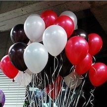 30 Adet Metalik Sedefli Beyaz-Kırmızı-Siyah Karışık Balon Helyu 30 Adet Metalik Sedefli Beyaz-Kırmızı-Siyah Karışık Balon Helyu