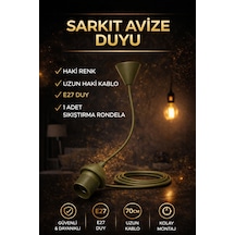 Kablolu Sarkıt Avize E27 Duy Tesisatı Askı Takımı 1 Adet Haki Yeşili