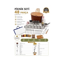 Çantalı Piknik Seti 48 Parça Çok Renkli