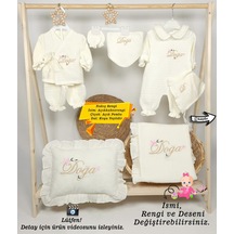 Gros Shop Yeni Doğan %100 Doğal 4katlı Müslin Hastane Çıkış Mevlüt Seti Ki Ekru