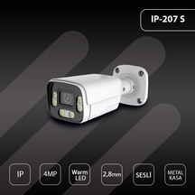 Hs Ip-207s 4mp Ip 2.8mm Warm Led Metal Bullet Güvenlik Kamerası S