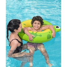 Kurbağa Figürlü Çocuk Deniz Havuz Yüzme Simidi - 80 Cm - 3 - 6 Yaş Arası 36351 Çok Renkli
