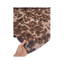 Desenli Modal Kumaş Yumuşak Dökümlü Yazlık Elbiselik 150cm En 8000 -4 Kahverengi