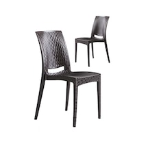 2 Adet Rattan Kahve Sandalye / Balkon-Bahçe-Teras Kahverengi