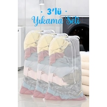 3'lü Çamaşır Yıkama File Seti 40x60 Büyük Boy Çamaşır Yıkama Filesi Set Diğer