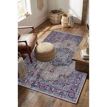 Yıkanabilir Kaymaz Taban Dijital Baskılı Halı Ve Yolluk Leke Tutmaz Salon & Mutfak Halısı - 0119 Çok Renkli