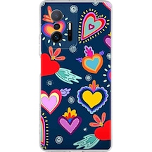 Xiaomi Mi 11t İle Uyumlu 1mm Slim Fit Retro Colors 3 Baskılı Şeffaf Kılıf Şeffaf