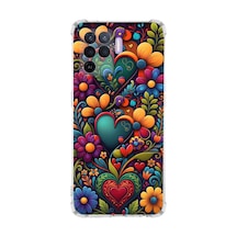 Printify Oppo Reno5 Lite İle Uyumlu Düşlerin Dansı Serisi Çiçeklerin Dansı Tasarımlı Uv Baskılı Köşe Korumalı Antişok Kılıf Şeffaf