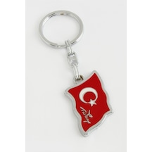 Techmrt Ay Yıldız Metal Anahtarlık-kırmızı