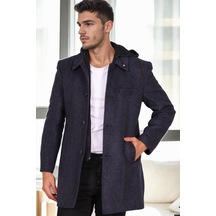 Plt9335 Dewberry Erkek Palto-diagonal Siyah-mavi Diagonal Siyah-mavi