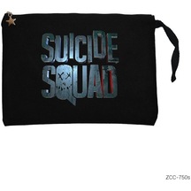 Suicde Squad Logo Siyah Clutch Astarlı Cüzdan / El Çantası