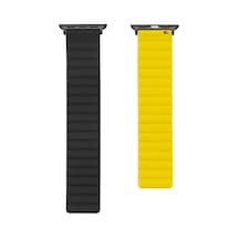 Watch 44mm Uyumlu Krd-52 Nvth Kordon-siyah-sarı