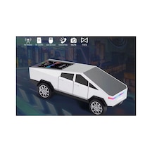 Bluetooth Özellikli Şarjlı Araba Tasarımlı Hoparlör Beyaz Renk Fm Radyo Sd Kart Usb Girişli