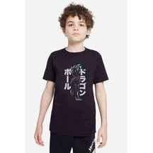 Anime Dragon Ball Baskılı Unisex Çocuk Siyah T-Shirt (534608613)