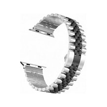 Watch Ultra 49mm Kordon Uyumlu Krd-36 Metal Strap Kayış Nvth- Gümüş-siyah
