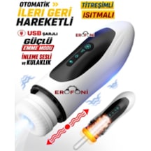 Erofoni Otomatik İleri Geri Hareketli Isıtmalı İnleme Sesli Ve Güçlü Emiş 30 Cm Usb Şarjlı Yapay Suni Vajina Mastürbatör