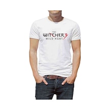 The Witcher Logo Baskılı Beyaz Erkek Tshirt