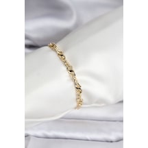 14k Gold Renk Kaplama Zincir Model Cm Kadın Bileklik Altın